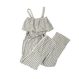 Striped Navy and White‎ Two-Piece Set